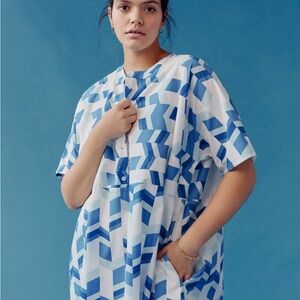 Peter Som Blue and White Patterned dress